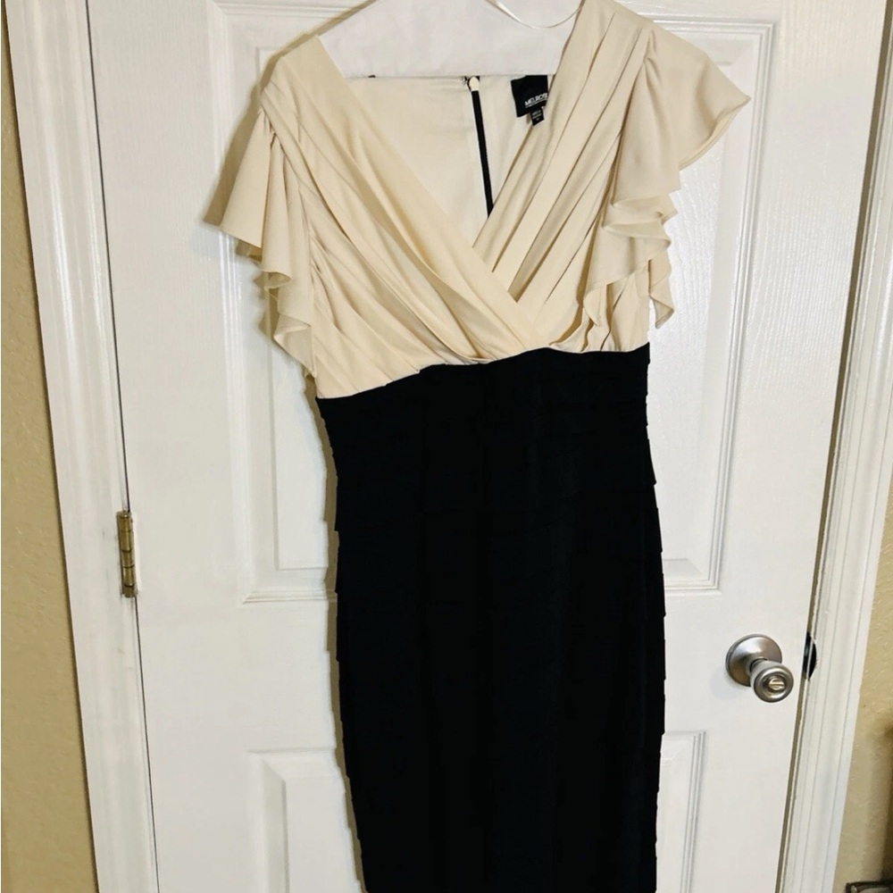 Elegant Cream and Black Dress